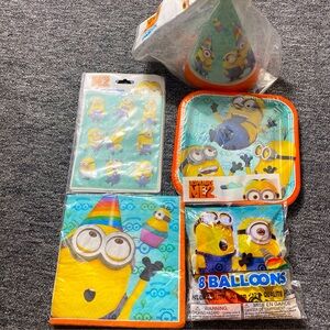 Despicable Me Minions Birthday Party Decorations Hats Napkins Balloons Plate NEW